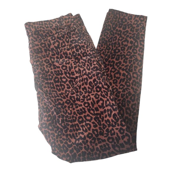 LOFT Pants - LOFT High Waist Skinny Corduroy Pants Leopard Print Size 29/8